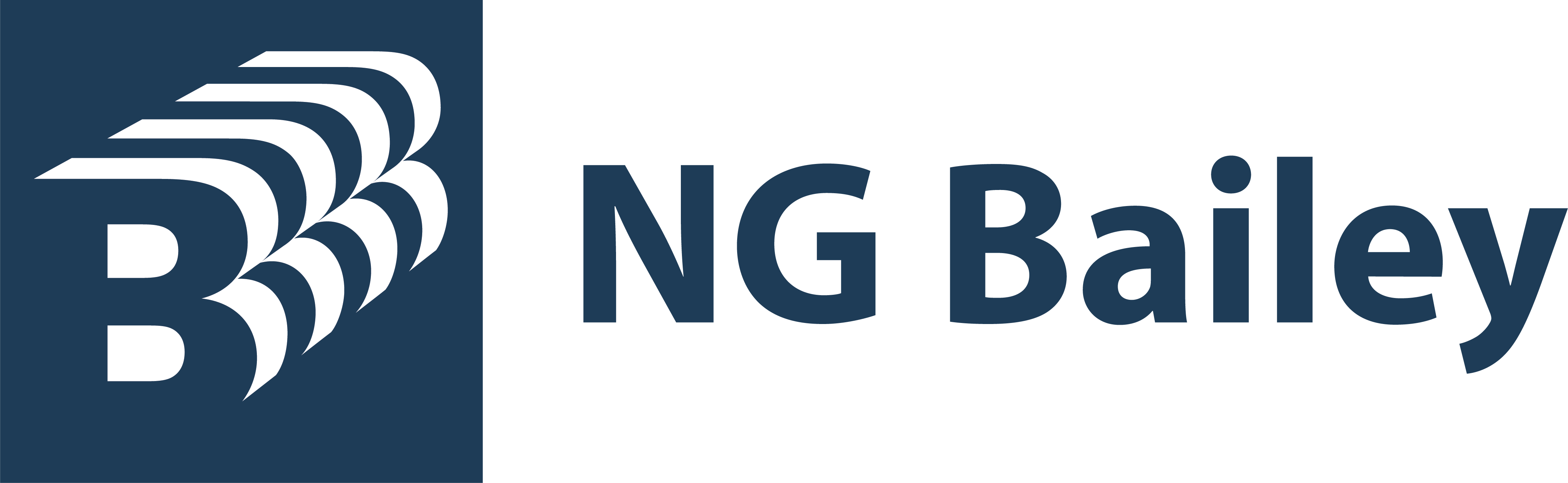 Logo of NG Bailey, with a stylized "B" and text "NG Bailey".
