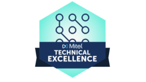 Badge with Mitel logo and "Technical Excellence" text.
